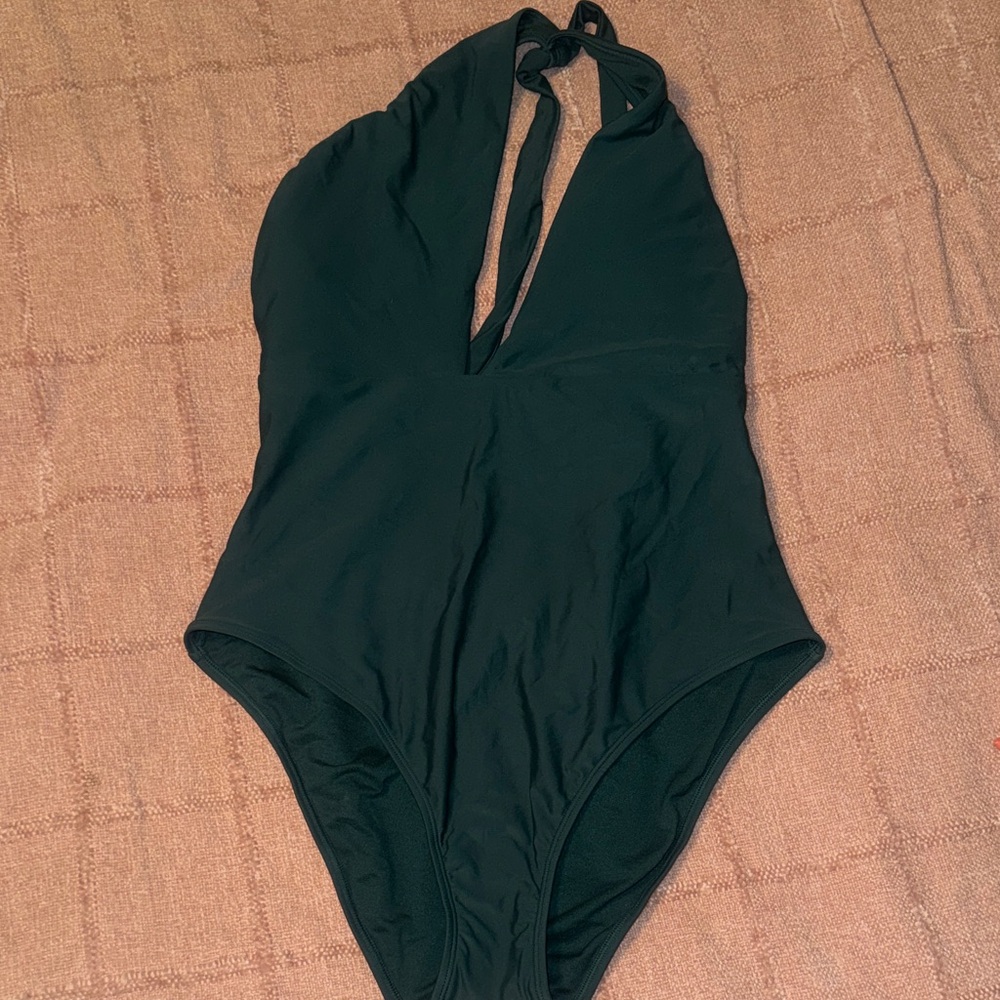 Shade & Shore Dark Green One Piece Swimsuit